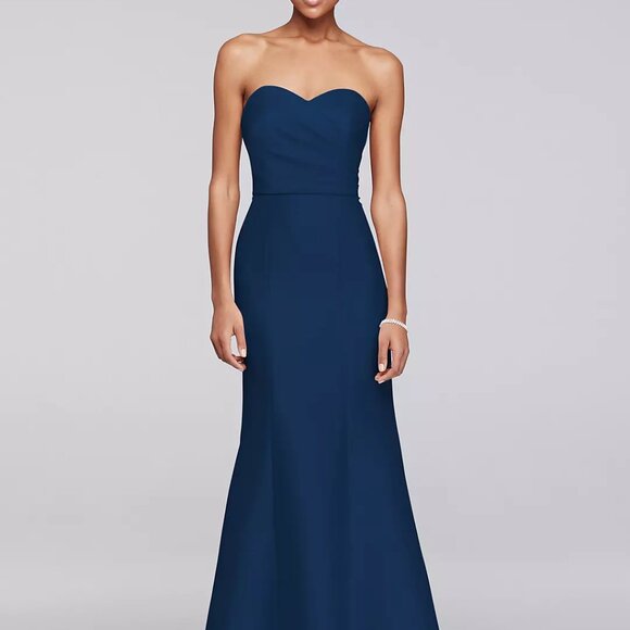 Small Navy Strapless Mermaid Bridesmaid or Prom - David's Bridal - Picture 5 of 10